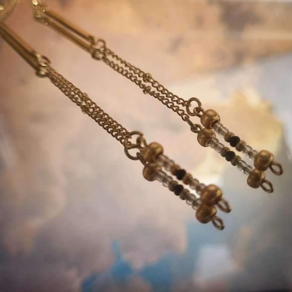 Minimalist Dangle Bohemian Beaded Delicate Earrings - Picture 4 of 8